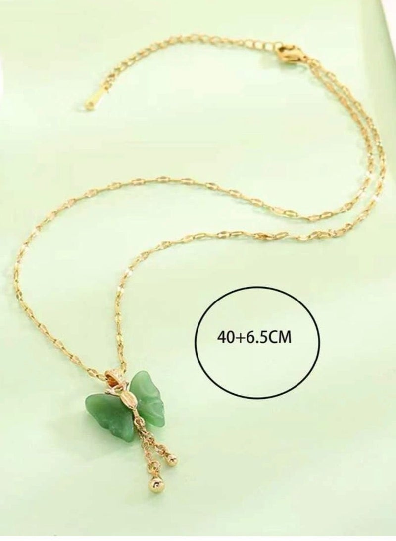 نون-شى سلسال مطلي باللون الذهبي عيار 18 - Image 3