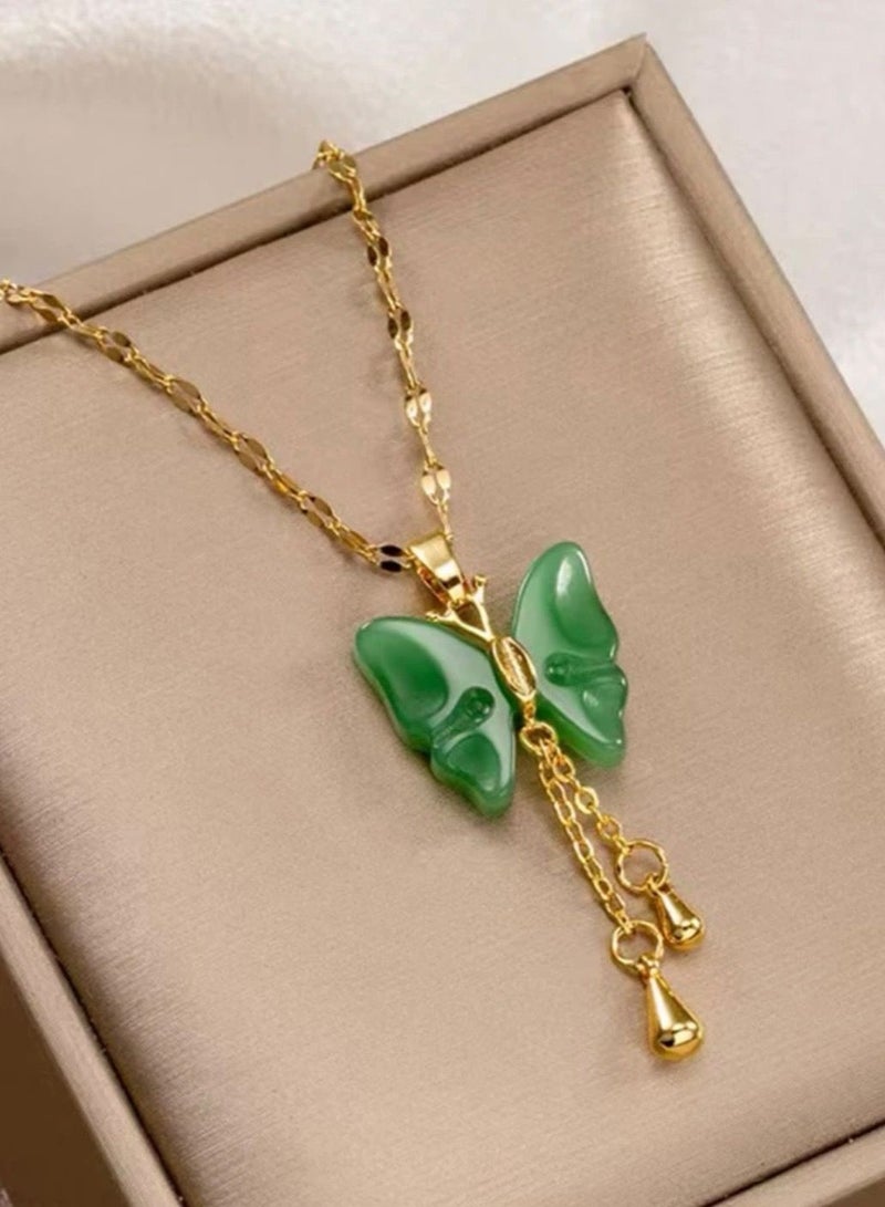 نون-شى سلسال مطلي باللون الذهبي عيار 18 - Image 2