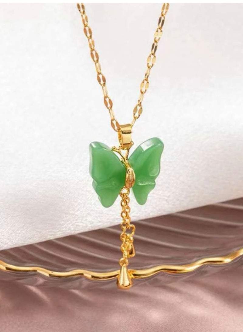 نون-شى سلسال مطلي باللون الذهبي عيار 18 - Image 1