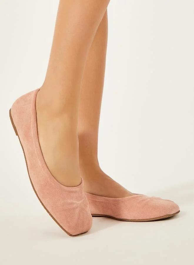 ستايلي حذاء باليرينا مسطح سهل الارتداء بمقدمة مربعة