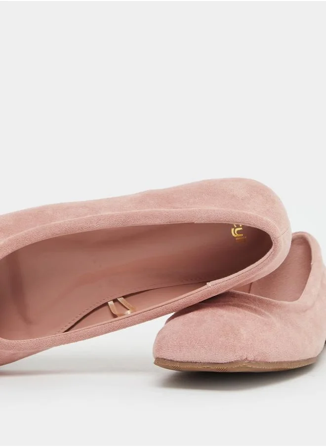 Styli Square Toe Slip-on Flat Ballerinas Shoes