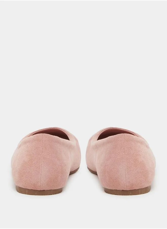 Styli Square Toe Slip-on Flat Ballerinas Shoes
