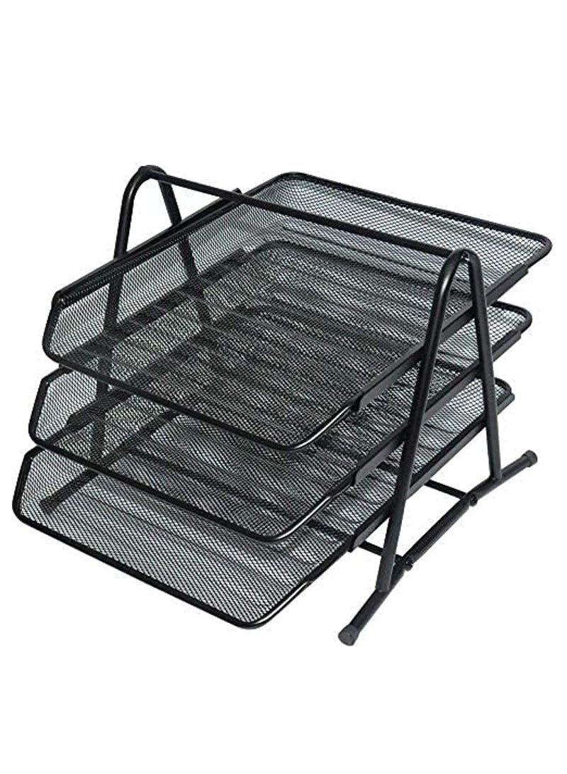 Hi-Range Desk Deposit Tray 3 Layer A4 Metal tray Office Desk Organiser Paper office Mesh Document Basket File Paper Tray Letter Organiser Holder Desktop Accessories - Image 2