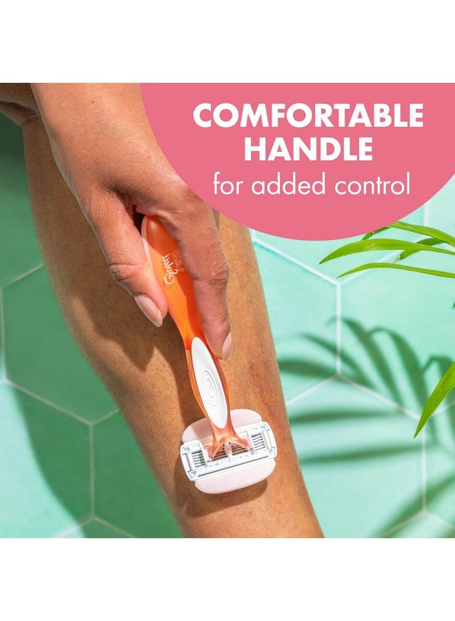 بيك ماكينة حلاقة بيك سوليل غلايد للاستخدام مرة واحدة للنساء، 5 شفرات مع شريط مرطب بزبدة الشيا لانزلاق سلس، مجموعة من قطعتين - Image 5