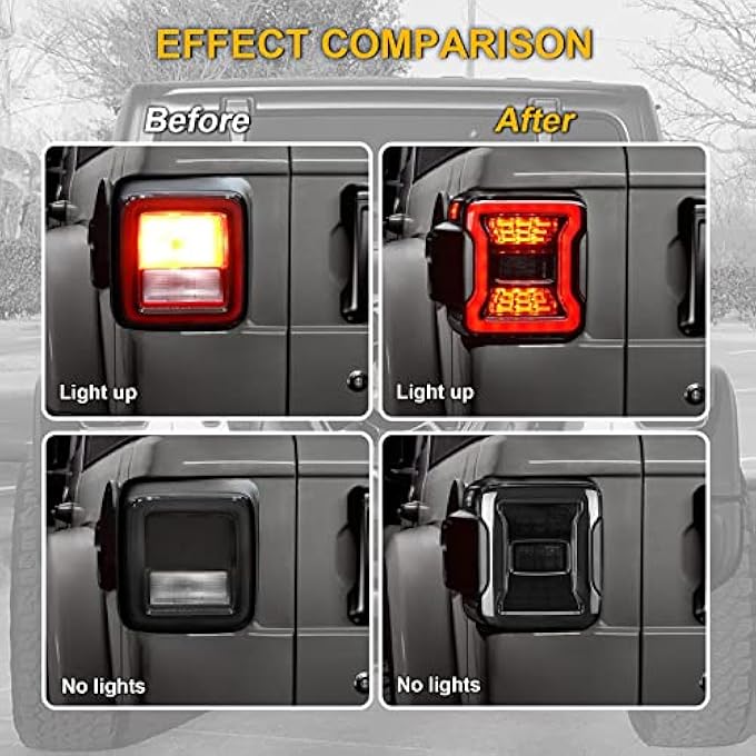BORDAN Smoked Led Usa Version Tail Lights Brake Light Reverse Light Turn Signal Light For Jeep Wrangler Jl Jlu 2018 2019 Sport Rubicon Sahara Pair - Image 4