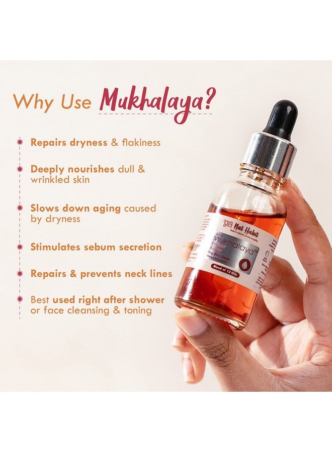 Nat Habit Walnut Anaar Mukhalaya, Face Oil For Women Dry Skin Deep Nourishment, With Blend Of 12 Cold Pressed Oils For Dryness Reduction, 15Ml - Image 3