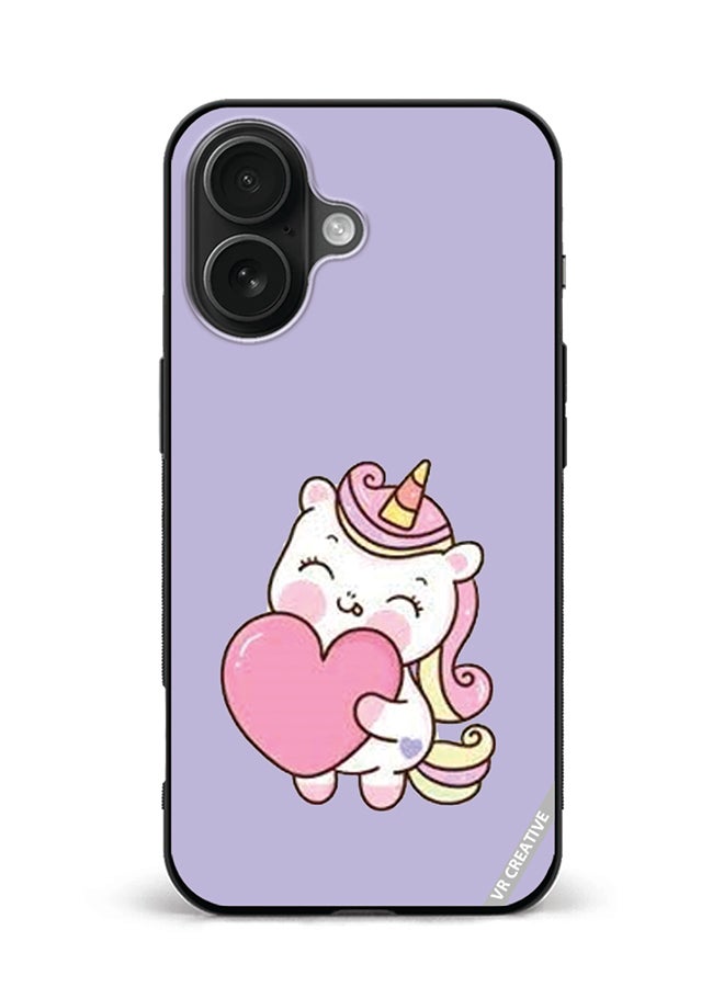 Protective Case Cover For Apple iPhone 16 Unicorn Design Multicolour