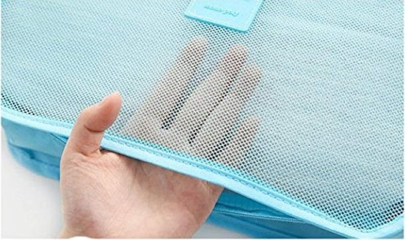6 Piece Travel Suitcase Organizer Set - Closet, Clothes, Laundry and Personal Items Organizer (Baby Blue) - Image 4