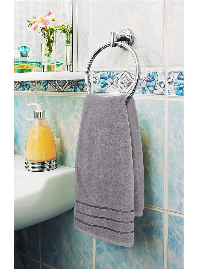 Utopia Towels 8-Piece Luxury Towel Set, 2 Bath Towels, 2 Hand Towels, and 4 Wash Cloths, 600 GSM 100% Ring Spun Cotton Highly Absorbent Viscose Stripe Towels Ideal for Everyday use (Cool Grey) - Image 4