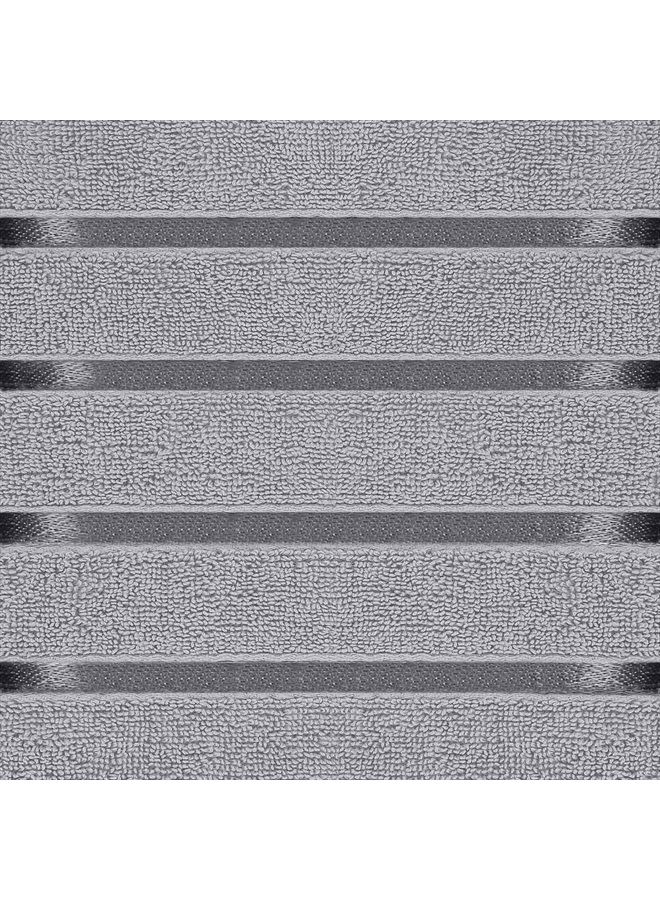 Utopia Towels 8-Piece Luxury Towel Set, 2 Bath Towels, 2 Hand Towels, and 4 Wash Cloths, 600 GSM 100% Ring Spun Cotton Highly Absorbent Viscose Stripe Towels Ideal for Everyday use (Cool Grey) - Image 3