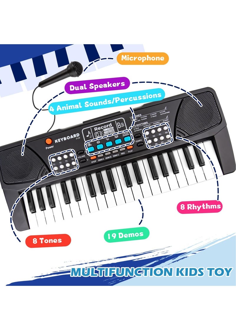 MUMS PLANET Kids Piano Keyboard, Piano for Kids with Microphone Portable Electronic Keyboards for Beginners 37 Keys Musical Toys Pianos for Girls Boys Ages 3-8  - Image 5