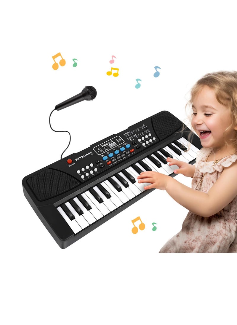 MUMS PLANET Kids Piano Keyboard, Piano for Kids with Microphone Portable Electronic Keyboards for Beginners 37 Keys Musical Toys Pianos for Girls Boys Ages 3-8  - Image 1