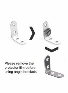 Excefore Stainless Steel Corner Braces, 40mmx40mm Heavy Duty Corner Steel Joint Right Angle L Bracket Brace Set with Screws for Shelves Furniture Wood Wall Hanging Fastener 18 Pcs  - Image 2