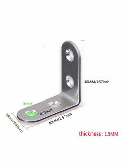 Excefore Stainless Steel Corner Braces, 40mmx40mm Heavy Duty Corner Steel Joint Right Angle L Bracket Brace Set with Screws for Shelves Furniture Wood Wall Hanging Fastener 18 Pcs  - Image 3
