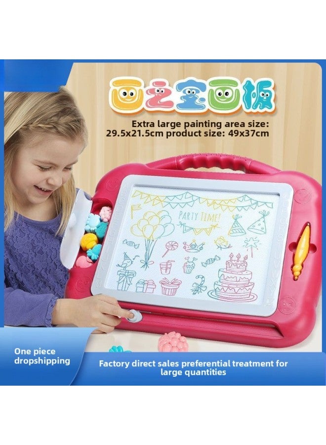 Baby Large Color Magnetic Drawing Board Children's Magnetic Drawing Board Graffiti Board Children's Drawing Board Writing Board Others-Colour:No. 6 Orange☆ - Image 3