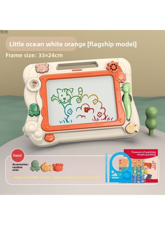 Baby Large Color Magnetic Drawing Board Children's Magnetic Drawing Board Graffiti Board Children's Drawing Board Writing Board Others-Colour:No. 6 Orange☆ - Image 5