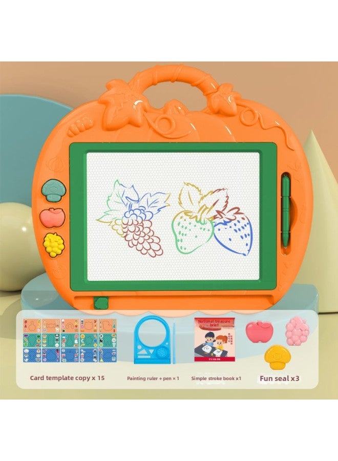 Baby Large Color Magnetic Drawing Board Children's Magnetic Drawing Board Graffiti Board Children's Drawing Board Writing Board Others-Colour:No. 6 Orange☆ - Image 1