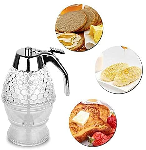 KPS Acrylic Honey Pot, Honey Container, Honey Dispenser with Stand for Kitchen (pack of 1) - Image 4