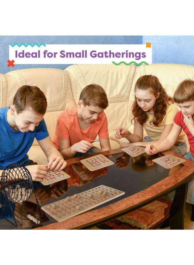 Hey! Play! لعبة بنغو ديلوكس مع دوار كرات معدني، كرات بنغو خشبية، لوحة ماستر خشبية، وبطاقات بنغو مختلفة للاعبين حتى 8 - Image 5