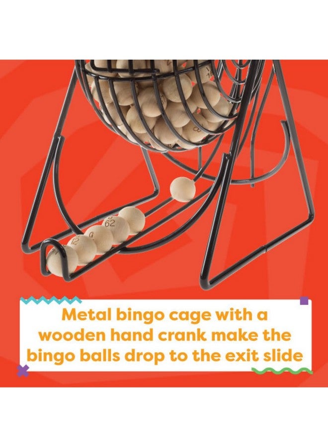 Hey! Play! لعبة بنغو ديلوكس مع دوار كرات معدني، كرات بنغو خشبية، لوحة ماستر خشبية، وبطاقات بنغو مختلفة للاعبين حتى 8 - Image 4