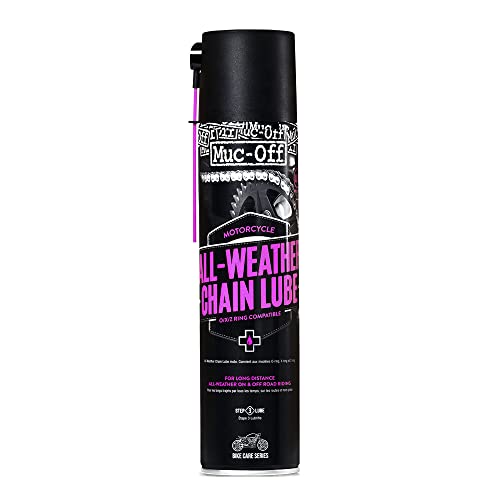 Muc Off All-Weather Motorcycle Chain Lube, 400 Milliliters - Premium Motorbike Chain Lubricant Spray - Formulated for All Weather Conditions - Image 1