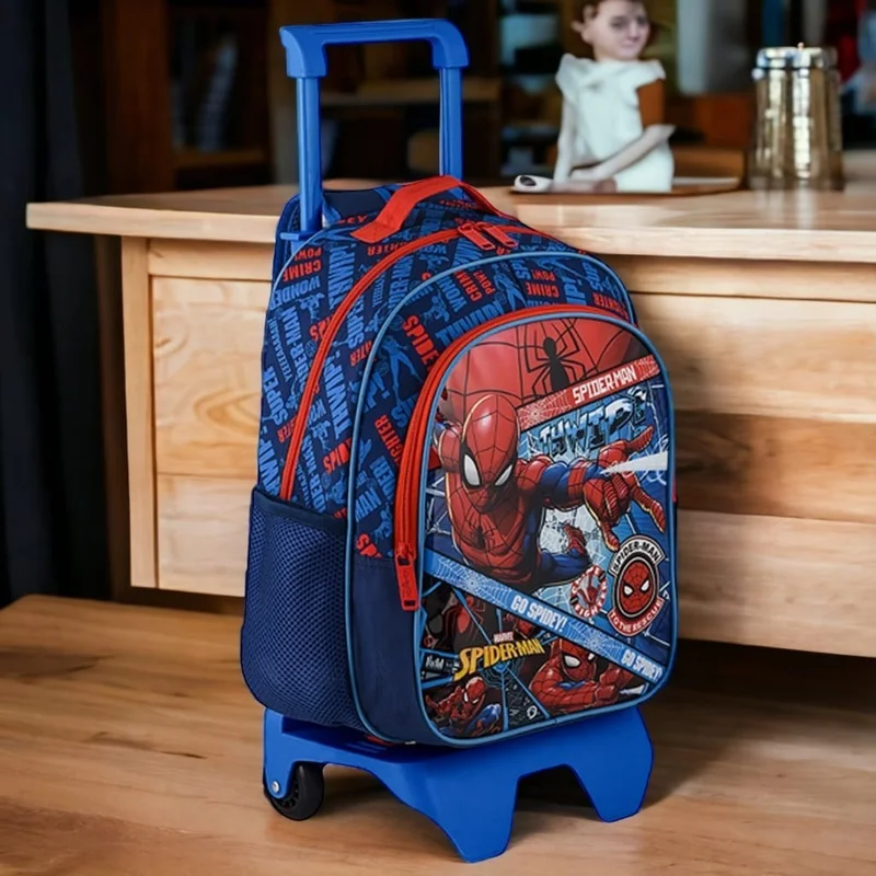 Frocx Spiderman Primary School Bag with Squeegee, Check Go, Lunch Bag and Pen Holder