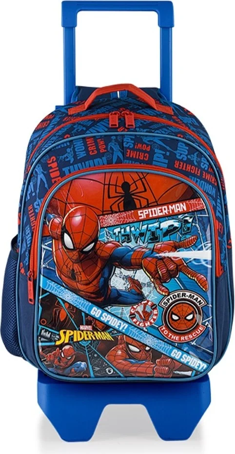 Frocx Spiderman Primary School Bag with Squeegee, Check Go, Lunch Bag and Pen Holder