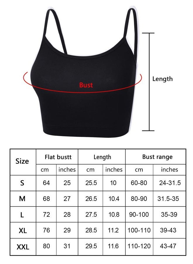 BOAO 3 Pieces Spaghetti Strap Tank Camisole Top Crop Tank Top for Sports Yoga Sleeping, Black, White, Skin Color, M - Image 4