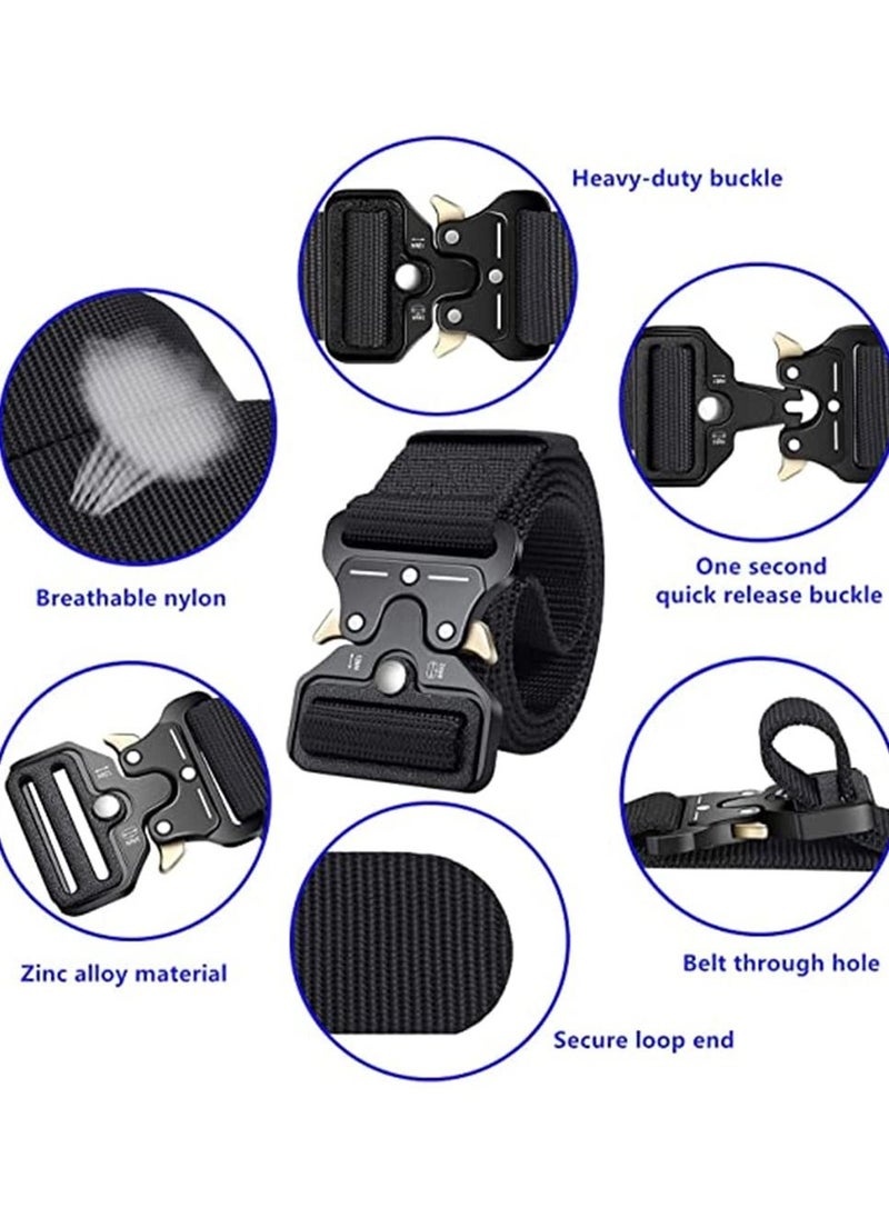 SYOSI - 3 Piece Men's Tactical Belts Military Style Belts Men's Casual Belts - Image 1