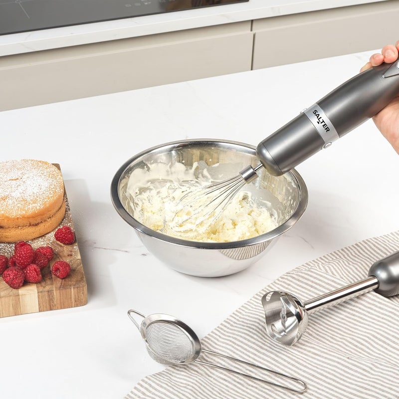 Salter Cosmos 3-in-1 Hand Blender – Whisk, Blender & Chop, Food Processor, Vegetable Chopper, Stainless Steel Blades, 500ml Chopping Bowl, Whisk & Blender Attachments, 2 Speeds, 350W, EK2827GUNMETAL - Image 5