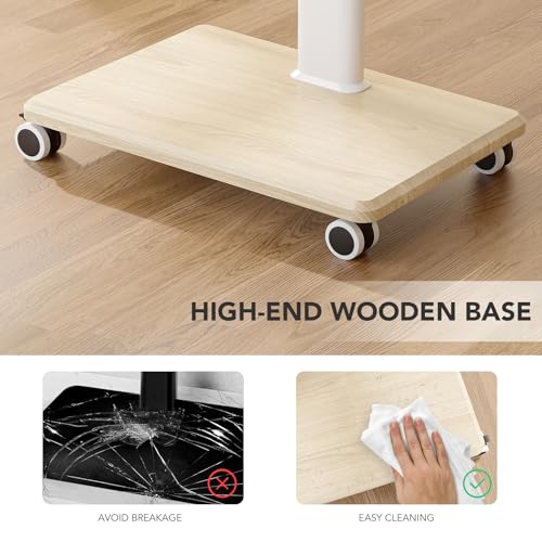 AX WABER Mobile TV Stand for 27 to 65 Inch TVs,Portable Rolling TV Cart on Wheels, Tall Universal Floor Stands with Swivel Mount, Height Adjustable Sleeking Standing Mount Fit Corner, Bedroom, Outdoor - Image 5