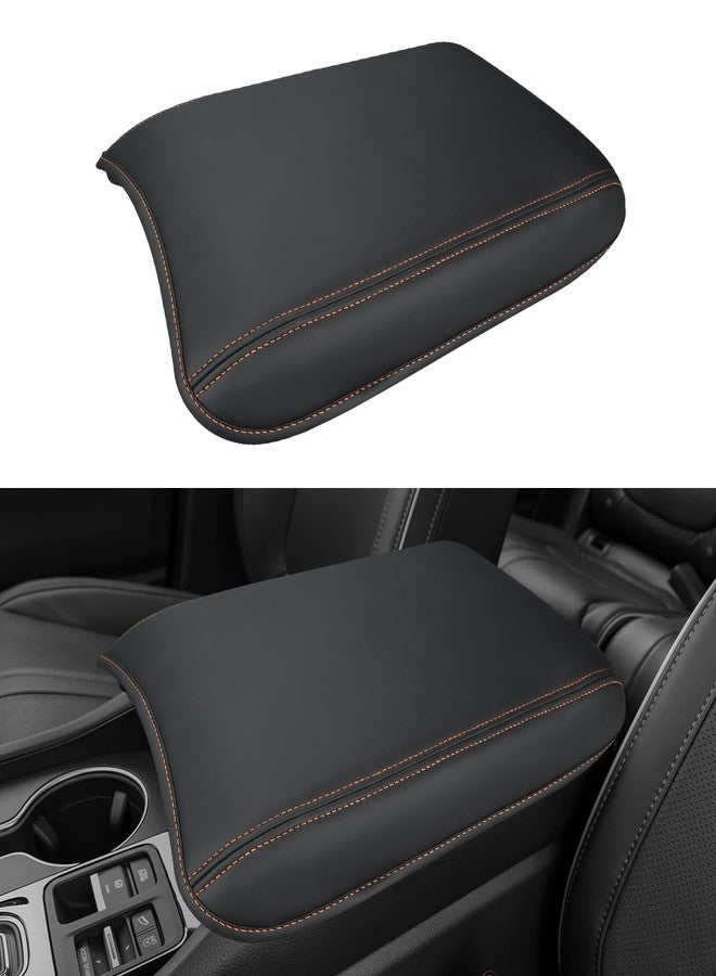 INTGET Center Console Cover for Honda Pilot Accessories 2023 2024 2025,Ridgeline/Passport 2024-2025 Leather Car Armrest Arm Rest Box Lid Middle Seat Protector (Orange Stitches with pad, 2023+) - Image 1