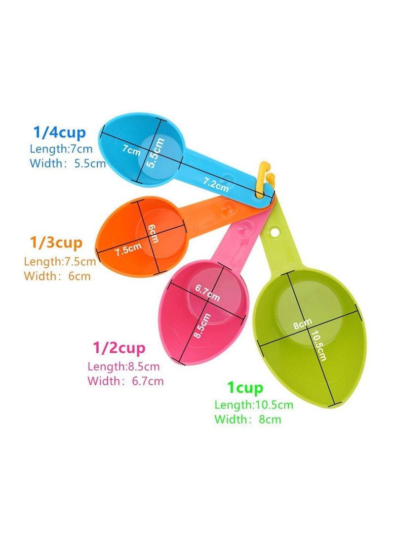 Bluejw Pet Scoops 4 Pcs Set Spoons Food Plastic Measuring Cups Scoop for Dog Cat and Bird (Random Color) - Image 4
