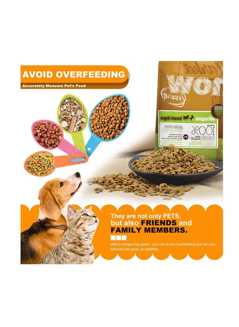 Bluejw Pet Scoops 4 Pcs Set Spoons Food Plastic Measuring Cups Scoop for Dog Cat and Bird (Random Color) - Image 3