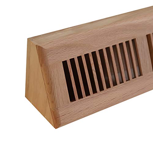 WELLAND Red Oak Baseboard Diffuser Wood Vent Register,15 L X 3 1/2 W X 4 1/2 H Inch - Image 4