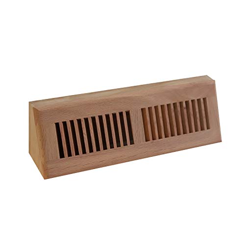 WELLAND Red Oak Baseboard Diffuser Wood Vent Register,15 L X 3 1/2 W X 4 1/2 H Inch - Image 1