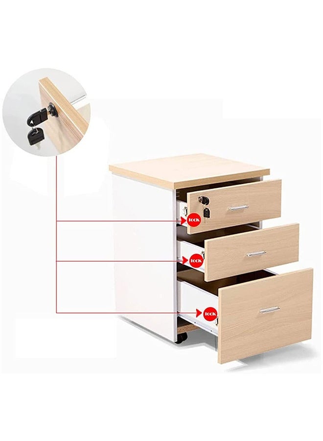 Peachjoy Drawer Lock Plunger Lock, Length 30 mm(1 1/4 inch) Cylinder Head Chrome Finish Push Plunger Lock for Cabinet Desk Wardrobe, Key Alike, with Keys, with Mounting Screws, 4 Packs - Image 3