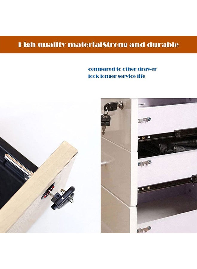 Peachjoy Drawer Lock Plunger Lock, Length 30 mm(1 1/4 inch) Cylinder Head Chrome Finish Push Plunger Lock for Cabinet Desk Wardrobe, Key Alike, with Keys, with Mounting Screws, 4 Packs - Image 5