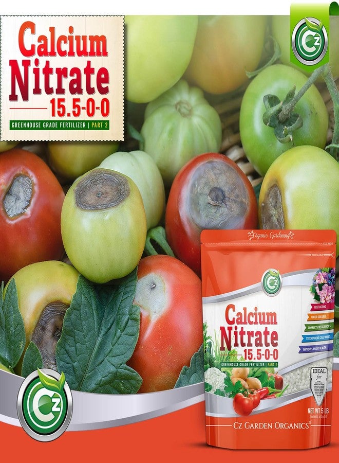 Cz Garden Supply سماد نترات الكالسيوم 15.5-0-0، وزن 5 أرطال، صنع في الولايات المتحدة الأمريكية - غذاء نباتي عالي الجودة مناسب للزراعة المائية، والنباتات الداخلية والخارجية، وحدائق الزهور - الفواكه، والخضراوات، والأعشاب الطبية. طماطم معالجة من تعفن طرف الزهرة. - Image 4