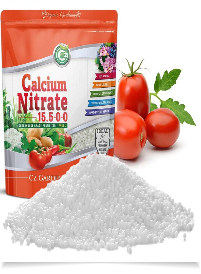 Cz Garden Supply سماد نترات الكالسيوم 15.5-0-0، وزن 5 أرطال، صنع في الولايات المتحدة الأمريكية - غذاء نباتي عالي الجودة مناسب للزراعة المائية، والنباتات الداخلية والخارجية، وحدائق الزهور - الفواكه، والخضراوات، والأعشاب الطبية. طماطم معالجة من تعفن طرف الزهرة. - Image 1