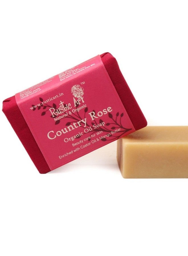 Rustic Art Organic Country Rose Soap | Coldprocessed | Oil Control | Deep Cleansing | For Women & Men | 100g - Image 1