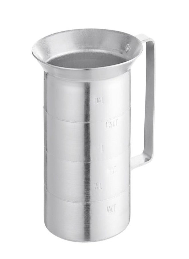 Soro Essentials- 2 Qt. Aluminum Liquid Measuring Cup with Graduated Markings Riveted Handle- Kitchen Baking Tool Measuring Cup Easy to Read Markings for Measuring Liquid Ingredients - Image 1