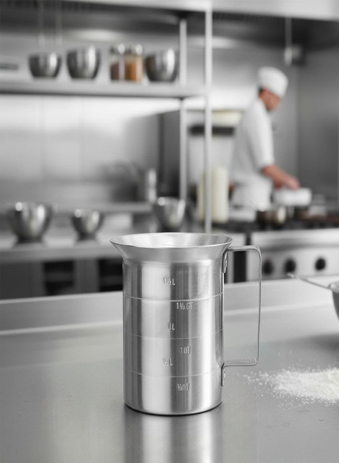 Soro Essentials- 2 Qt. Aluminum Liquid Measuring Cup with Graduated Markings Riveted Handle- Kitchen Baking Tool Measuring Cup Easy to Read Markings for Measuring Liquid Ingredients - Image 3