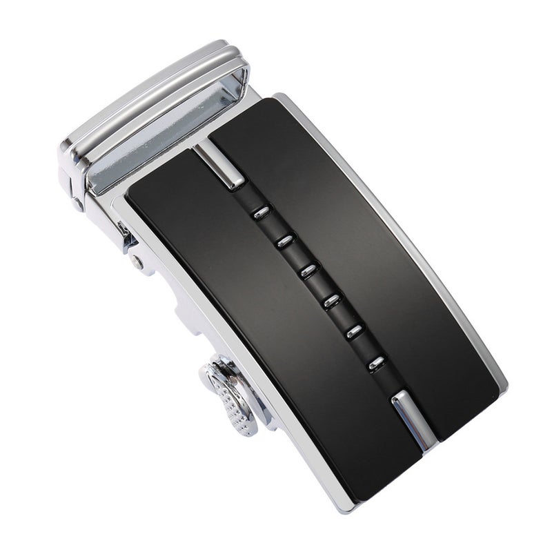 2pcs Automatic Belt Buckle Men's Fashion Belt Fastener Unique Buckle Black - Image 1