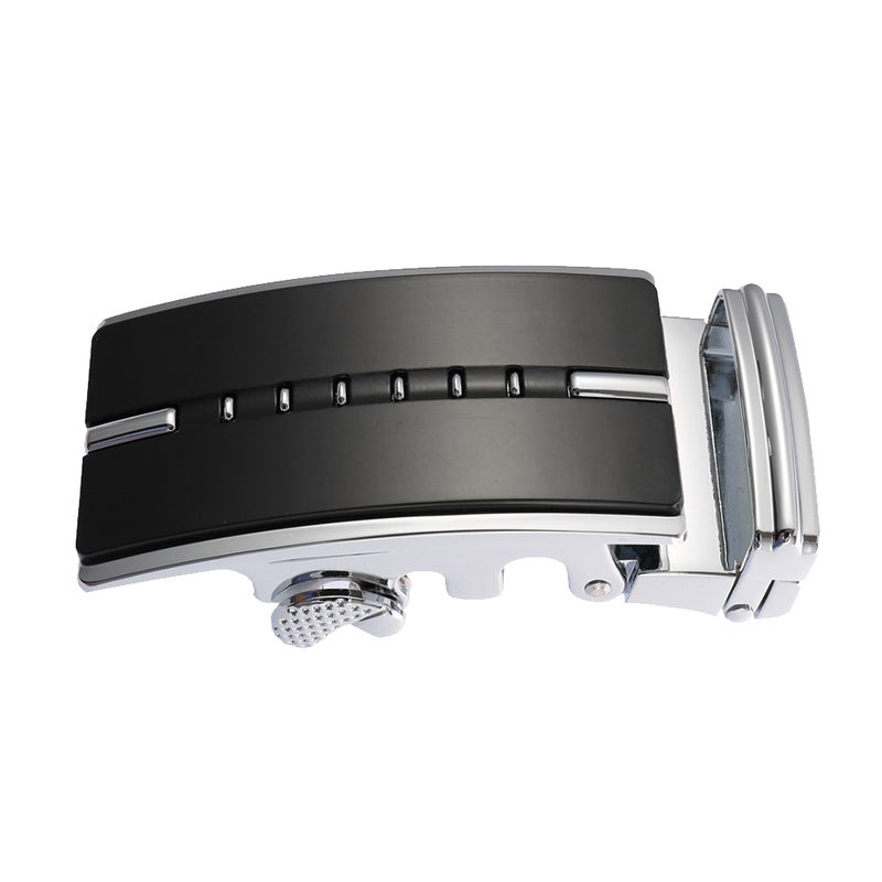 2pcs Automatic Belt Buckle Men's Fashion Belt Fastener Unique Buckle Black - Image 2