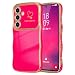 LCHULLE for Samsung Galaxy S25 Plus Case for Women Girls Cute Wave Frame Curly Shape with Love Heart Camera Protection Cover Luxury Plating Shockproof Phone Case for Galaxy S25 Plus 5G Hot Pink - Image 2