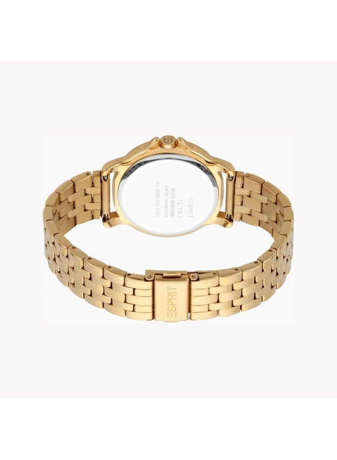 إسبريت ساعة إسبريت نسائية من الستانلس ستيل الذهبي بقرص فضي | موديل ES1L143M1065 - Image 3