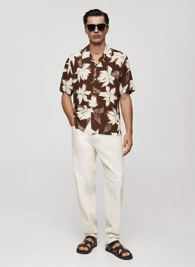 مانجو مان Casual Regular Fit Hawaiian-Print Shirt