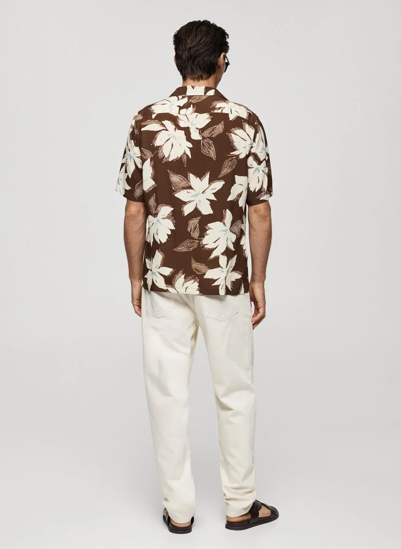 Mango Man Casual Regular Fit Hawaiian-Print Shirt