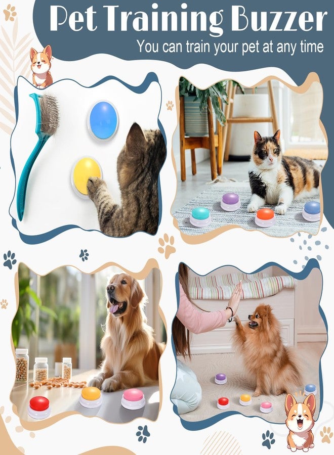 جيريفي مجموعة أزرار جيريفاي للكلاب، 16 قطعة، لتسجيل الصوت، مع ملصقات، 30 ثانية، أزرار تدريب على الكلام للحيوانات الأليفة، لتدريب القطط والقطط بشكل تفاعلي (ألوان زاهية). - Image 3